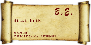 Bitai Erik névjegykártya
